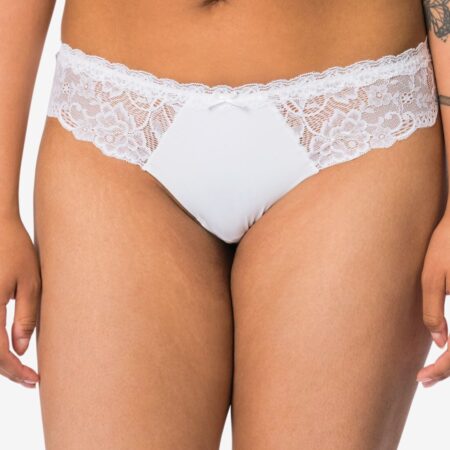 Damesboxer katoen everyday tailleband strepen wit