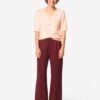 Damesbroek Devin wide fit bordeauxrood