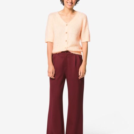 Damesbroek Devin wide fit bordeauxrood