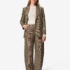 Damesbroek Lucy regular fit ruiten gerecycled polyester multi