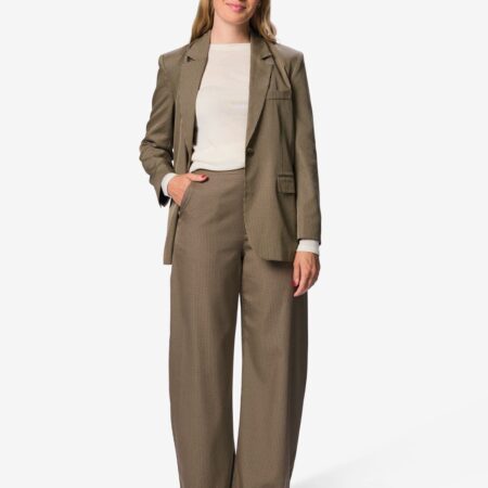 Damesbroek Lucy regular fit ruiten gerecycled polyester multi
