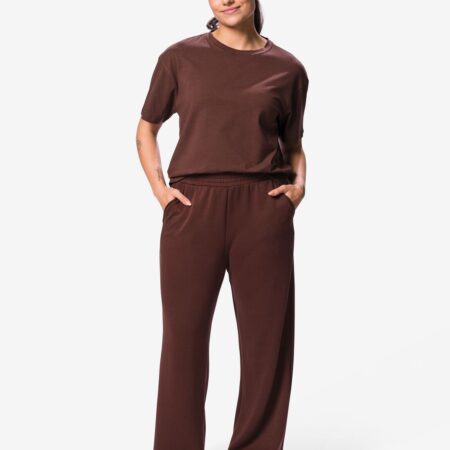 Damesbroek comfy fit lounge donkerbruin