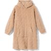 Damesnachthemd fleece hartjes lichtbruin