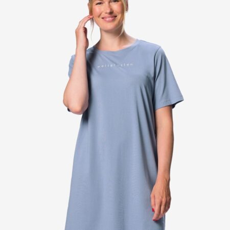 Damesnachthemd katoen weltrusten blauw
