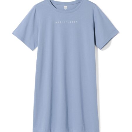 Damesnachthemd katoen weltrusten blauw