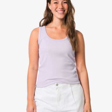 Damessinglet Anouk rib lavendel