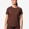 Damessportshirt donkerbruin