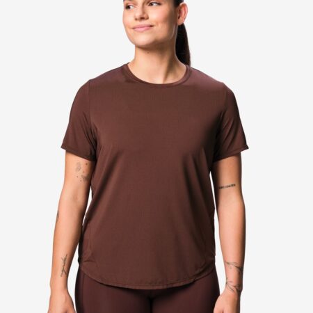 Damessportshirt donkerbruin
