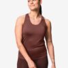 Damessporttop met ingebouwde bh light support donkerbruin