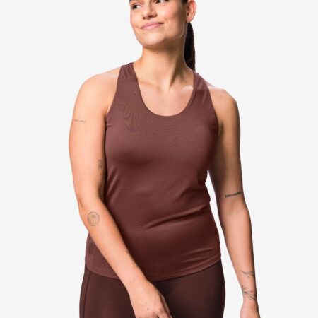 Damessporttop met ingebouwde bh light support donkerbruin