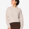 Damestrui Zelda kabel grofgebreid beige