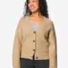 Damesvest Zelda grofgebreid beige