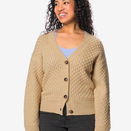 Damesvest Zelda grofgebreid beige