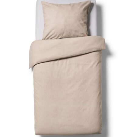 Dekbedovertrek 140x200/220cm flanel melange greige (grijs)