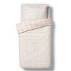 Dekbedovertrek 140x200/220cm flanel ruiten blauw (beige)