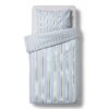 Dekbedovertrek 140x200/220cm flanel strepen blauw