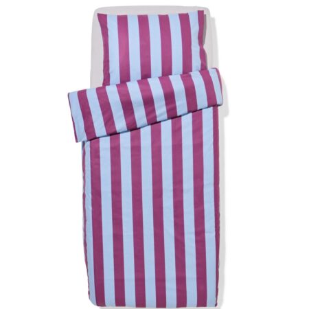 Dekbedovertrek 140x200/220cm zacht katoen strepen blauw-paars (multi)