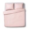 Dekbedovertrek 240x200/220cm flanel lijnen roze