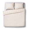 Dekbedovertrek 240x200/220cm flanel ruiten blauw (beige)