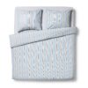 Dekbedovertrek 240x200/220cm flanel strepen blauw