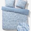 Dekbedovertrek 200x200/220cm zacht katoen schelpen blauw