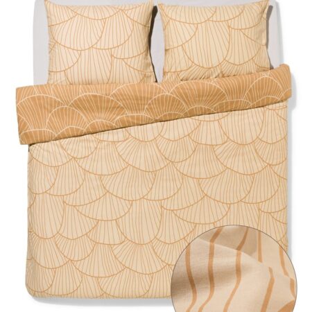Dekbedovertrek 200x200/220cm zacht katoen schelpen zand (beige)