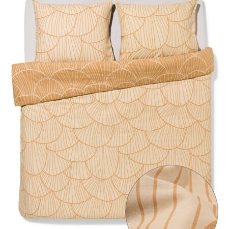 Dekbedovertrek 240x200/220cm zacht katoen schelpen zand (beige)