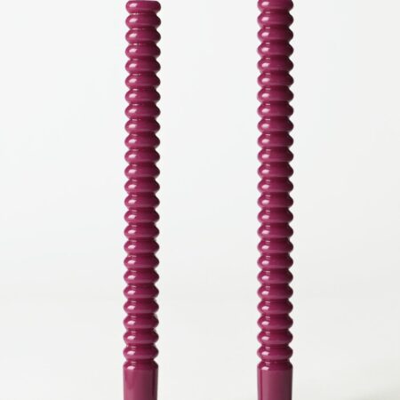 Dinerkaars ⌀2.2x25cm ribbel aubergine - 2 stuks (aubergine)