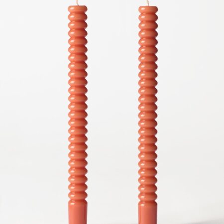 Dinerkaars ⌀2.2x25cm ribbel donkeroranje - 2 stuks (donkeroranje)