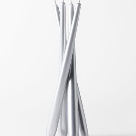 Dinerkaarsen 17x⌀2cm gotisch zilver - 4 stuks (zilver)