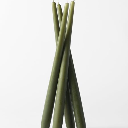 Dinerkaarsen ⌀2x17cm gotisch groen - 4 stuks (groen)