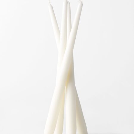 Dinerkaarsen ⌀2x17cm gotisch ivoor - 4 stuks (ivoor)