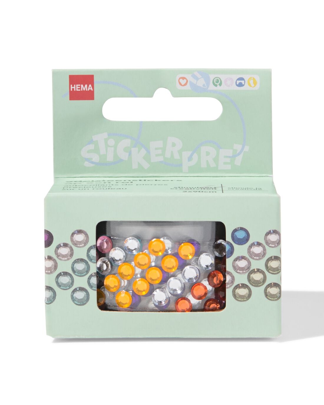 Edelsteenstickers op rol 90cm - 2 stuks