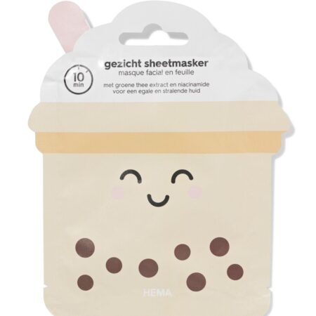 Gezicht sheetmasker bubble tea