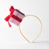 Haarband strik kerst (rood)