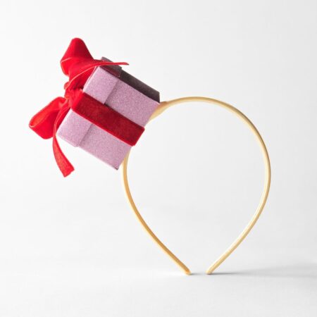 Haarband strik kerst (rood)