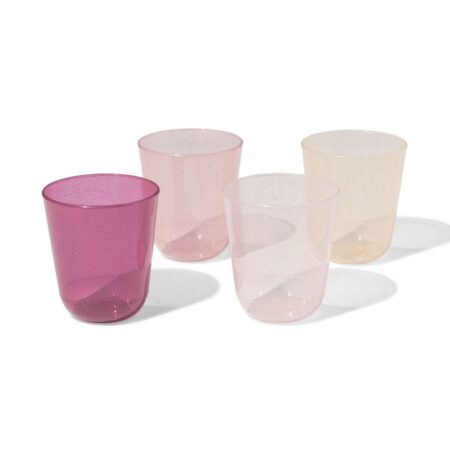 Herbruikbare bekers 250ml glitter - 4 stuks