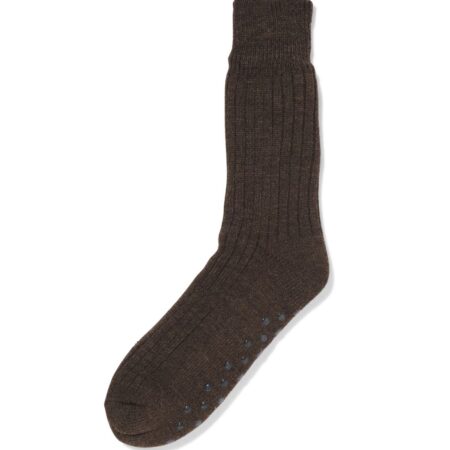 Herenhuissokken fleece donkerbruin