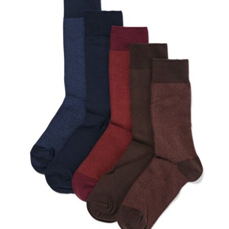 Herensokken visgraat - 5 paar blauw