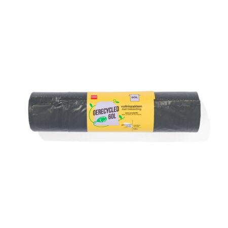 Huisvuilzakken met trekband 60L - 12 stuks