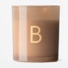 Kaars in glas ⌀8x9cm letter B (taupe)