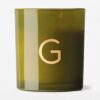 Kaars in glas ⌀8x9cm letter G (groen)
