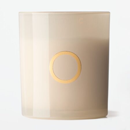 Kaars in glas ⌀8x9cm letter O (creme)