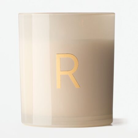 Kaars in glas ⌀8x9cm letter R (creme)