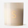 Kaars in glas ⌀8x9cm letter S (creme)