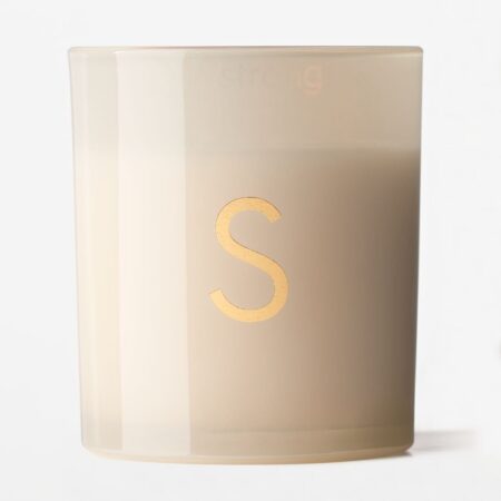 Kaars in glas ⌀8x9cm letter S (creme)