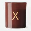 Kaars in glas ⌀8x9cm letter X (cognac)