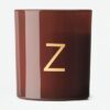 Kaars in glas ⌀8x9cm letter Z (cognac)