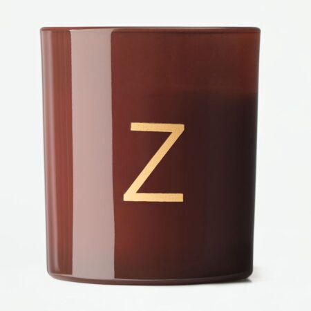 Kaars in glas ⌀8x9cm letter Z (cognac)