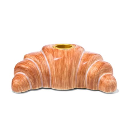 Kaarshouder 13.5x8x4.5cm keramiek croissant (oranje)